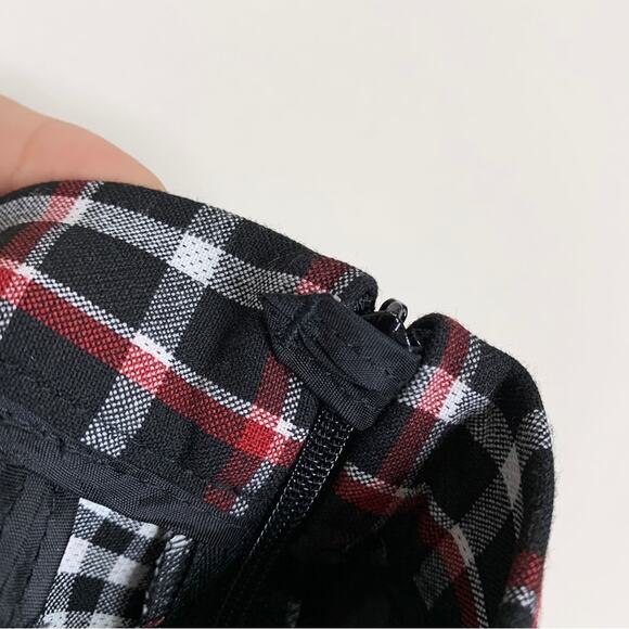 Akris Punto Francoise Slim Straight Pant (Sz 4) Glen Check Plaid Black Red - Picture 16 of 16